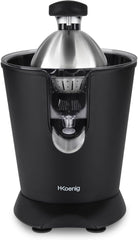 H.Koenig AGR80 160W Professional Electric Citrus Juicer Stainless Steel Lever and Filter Drip Free BPA Free Dishwasher Safe Parts