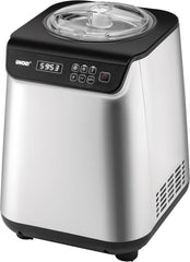 Unold Uno 48825 Sorbetière – Compresseur auto-refroidissant, entièrement automatique, 135 W, refroidissement à -35 °C, écran LCD, récipient en acier inoxydable, minuterie, compresseur