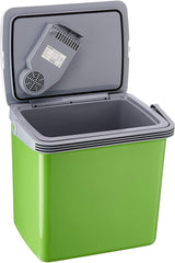 SEVERIN KB 2922 Electric Cooler (19 L) with Cooling and Keep Warm Function, Car Cooler with 2 Connections (Power Supply and Cigarette Lighter), Cool Box Green/Grey