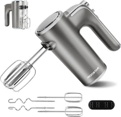 Aigostar Adela - Batteur Électrique, Batteur à Main Électrique Ultra Puissant de 400W. 5 Vitesses + Turbo, Bouton D'éjection. 1 Support de Rangement et 2 Batteurs et 2 Crochets Pétrisseurs.