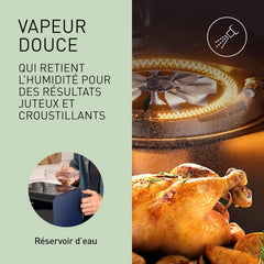 Panasonic NF-CC500SXE AirFryer Friteuse sans huile avec Hublot, 5L, 80-200°C, Minuterie Numérique et Écran LCD, Vapeur Douce, 11 Préréglages, Nettoyage Facile, Gris Mat