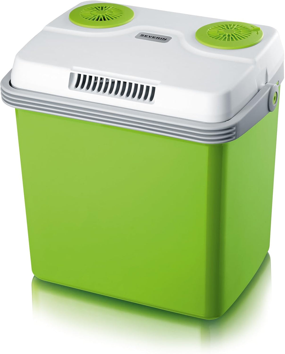 SEVERIN KB 2922 Electric Cooler (19 L) with Cooling and Keep Warm Function, Car Cooler with 2 Connections (Power Supply and Cigarette Lighter), Cool Box Green/Grey