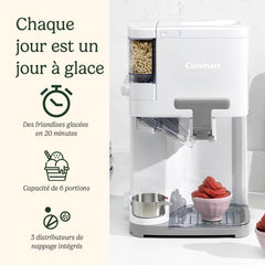 Cuisinart Sorbetière | machine à crème glacée, yaourt glacé, gelato, sorbet, sans produits laitiers | Distributeur de garniture | facile à utiliser | 1.42L fait 6 portions | Prêt en 20mins | ICE48U