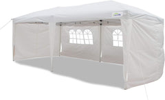 Goutime tonnelle Pliante 3x6,Pop up canopée Gazebo Tente de fête,4 Murs détachables Même Sac à roulettes,abri de Jardin Exterieur,Tente de réception(Blanc)