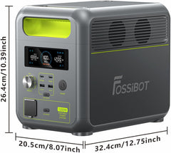FOSSiBOT F1200 Generateur Electrique Portable 1200W, 1200Wh LiFePO4 Station électrique, 7 Sorties, UPS, BMS, 4000+ Fois, Générateur Solaire pour Camping/Jardin/RV