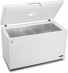 METRO Professional Congélateur bahut GHF2700S, acier, 188 x 73.5 x 94.5 cm, 700 L, 125 W, 3 paniers, éclairage LED, avec serrure, blanc/gris