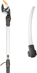 Fiskars Coupe-Branches Multifonctions Télescopique, pour Bois vert et Rameaux, Revêtement antiadhésif, Lame en acier/manche en aluminium, longueur 2,4 - 4 m, noir/orange, UPX86, 1023624