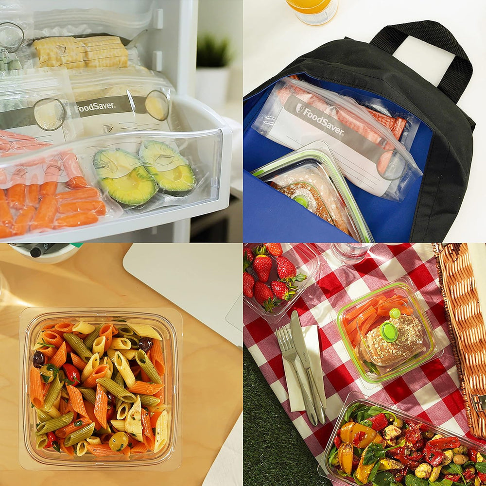 FoodSaver FFS005X Vacuum Sealer with Storage Compartment for Roll and Cutter, Pulse Function for Fragile Food, Includes Matching Accessories and Vacuum Bags