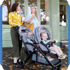 Joie - Evalite™ Duo - Poussette Double - Siège Arrière Inclinable À Plat - Pliage Facile & Compact - Compatible Sièges Auto - Suspension 4 Roues - Harnais 5 Points SoftTouch - Dès la naissance