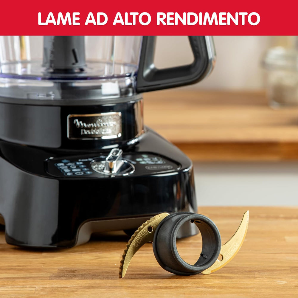 Moulinex Robot multifonction, 1000 W, 28 fonctions, Bol 3 L, Blender 2 L, Hachoir, Disques pour râper et émincer, Lames inox titanium, Robot cuisine, DoubleForce FP821811