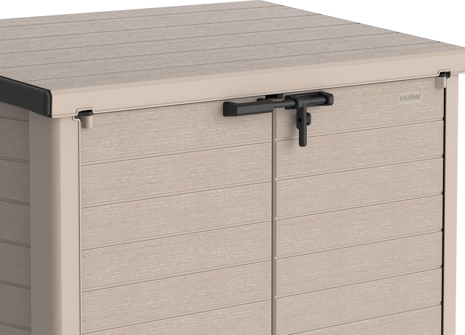 Duramax StoreAway 1200L Plastic Garden Shed/ Flat Lid, Outdoor Storage Shed, Wheelie Bin Hideaways, Wheelie bin box, Durable Construction, Ideal for Bikes, BBQs & 2x 240L Bins, 145x85x125 cm, Brown
