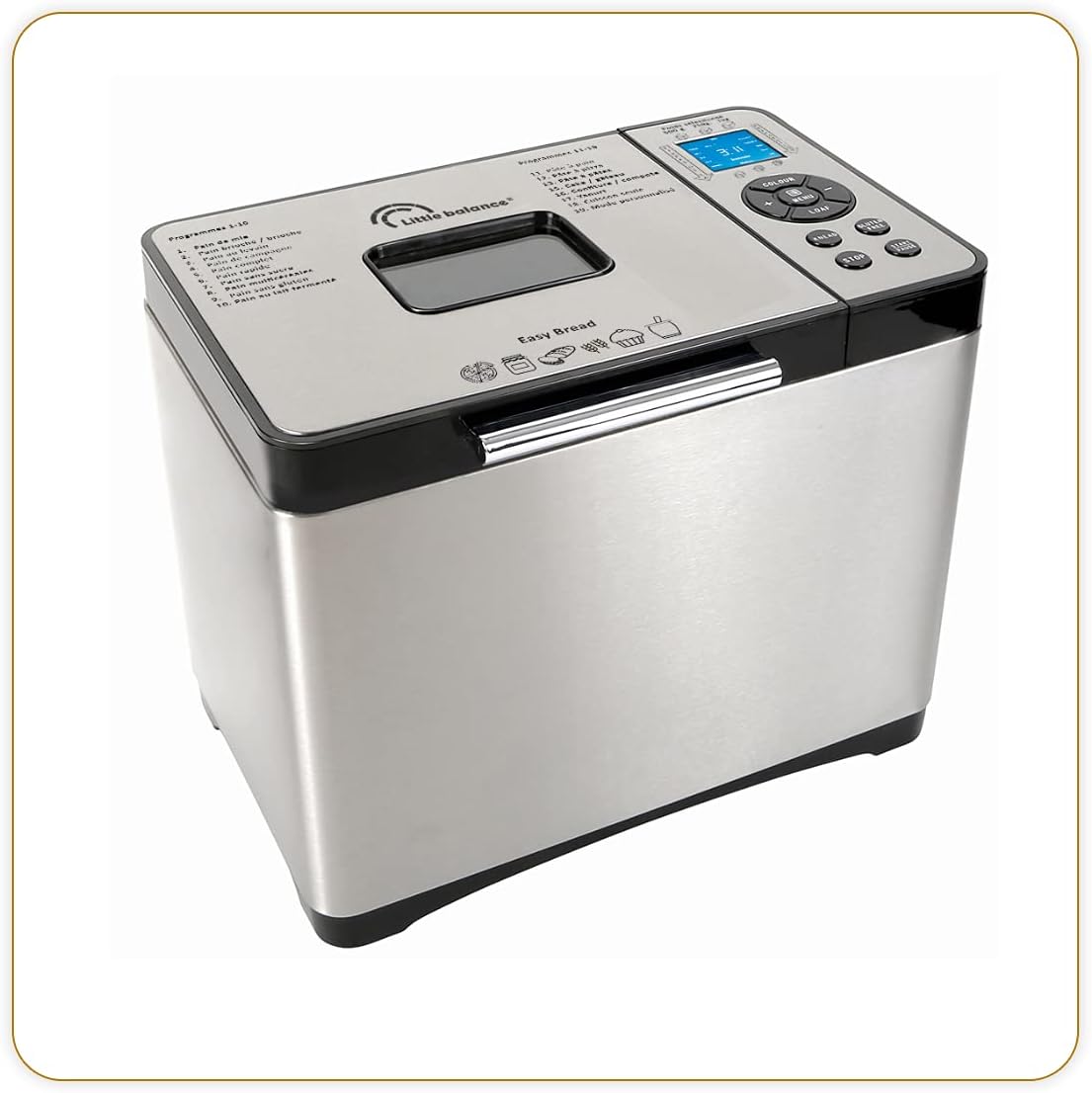 Little balance 8398 Easy Bread, Bread maker, baguettes, buns, 19 programs, Up to 1 kg, All Stainless Steel