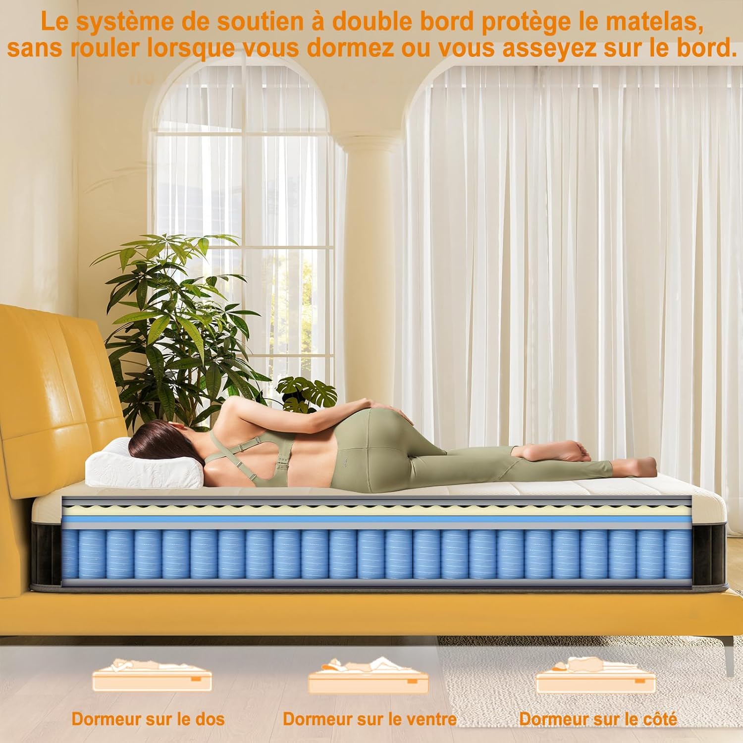 MOLPHIT Oeko-TEX Certified Mattress 90 x 190 cm, Thickness 25 cm, Independent Pocket Sprung Mattress, Adult and Children's Bed Mattress, Single Mattress, Perfect Support, Durable and Quiet