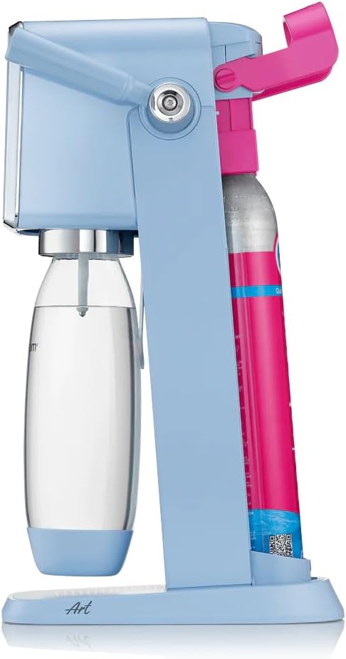 SodaStream ART Sparkling Water and Soda Machine | Pack of 1 Bottle 1 L + 1 Bottle 0.5 L Dishwasher Safe + 1 60L Gas Refill Clip On | Black [Amazon Exclusive]