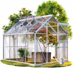 Gardebruk Serre de Jardin en Aluminium 7,63m³ abri extérieur pour Plantes légumes 250x190x195cm avec fenêtres