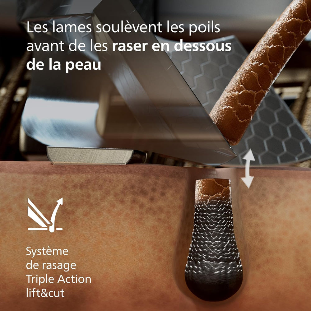 Philips Rasoir i9000 Prestige Ultra, Rasoir électrique 100% étanche, Technologie Skin IQ Pro, Système Triple Lift & Cut, Lames de précision NanoTech rotatives 360°, 5 modes de rasage, XP9401/38