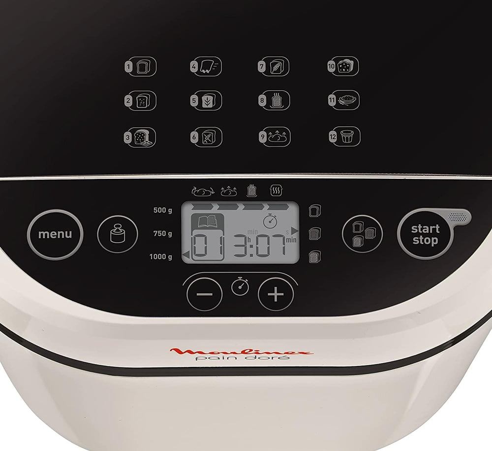 Moulinex OW220830 Bread Maker with 17 Programmes Plastic Black/Purple 31 x 29 x 29 cm