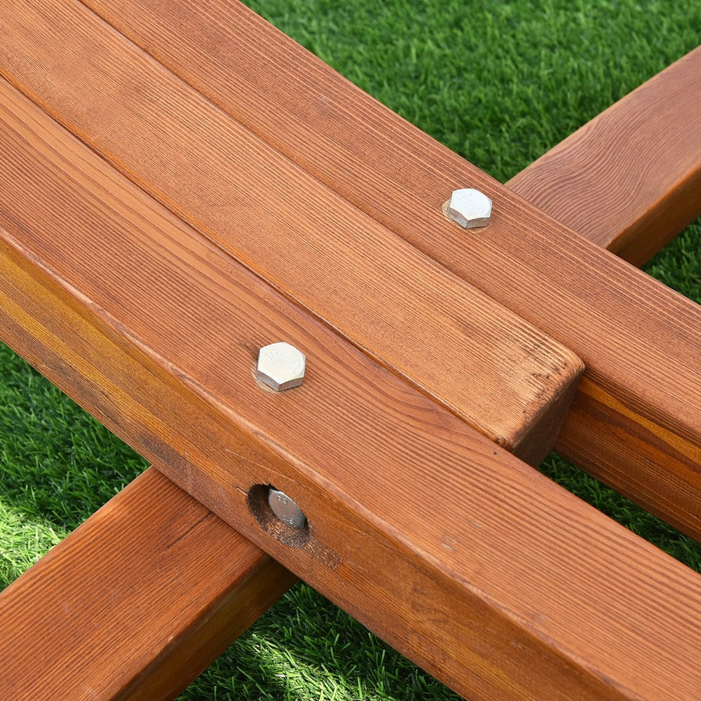 Hamac 1 Place 200x100cm avec Support en Bois de Mélèze Russe Capacité 120kg en Polyester Métal 313x115x120cm Naturel -