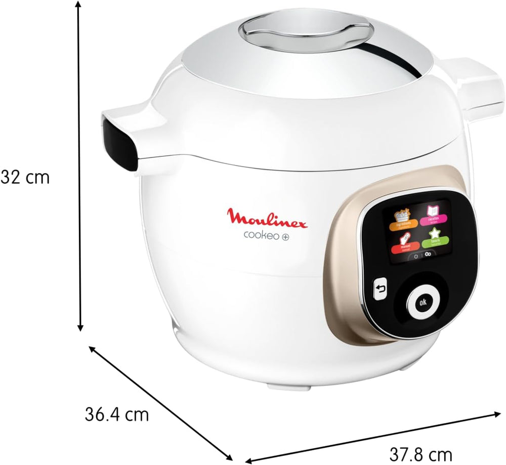 Moulinex Cookeo Mini Smart High Pressure Multicooker, 3L, 2 People, 150 Built-in Recipes, Unattended Cooking, Step-by-Step Guide, Compact, Moulinex App CE880410