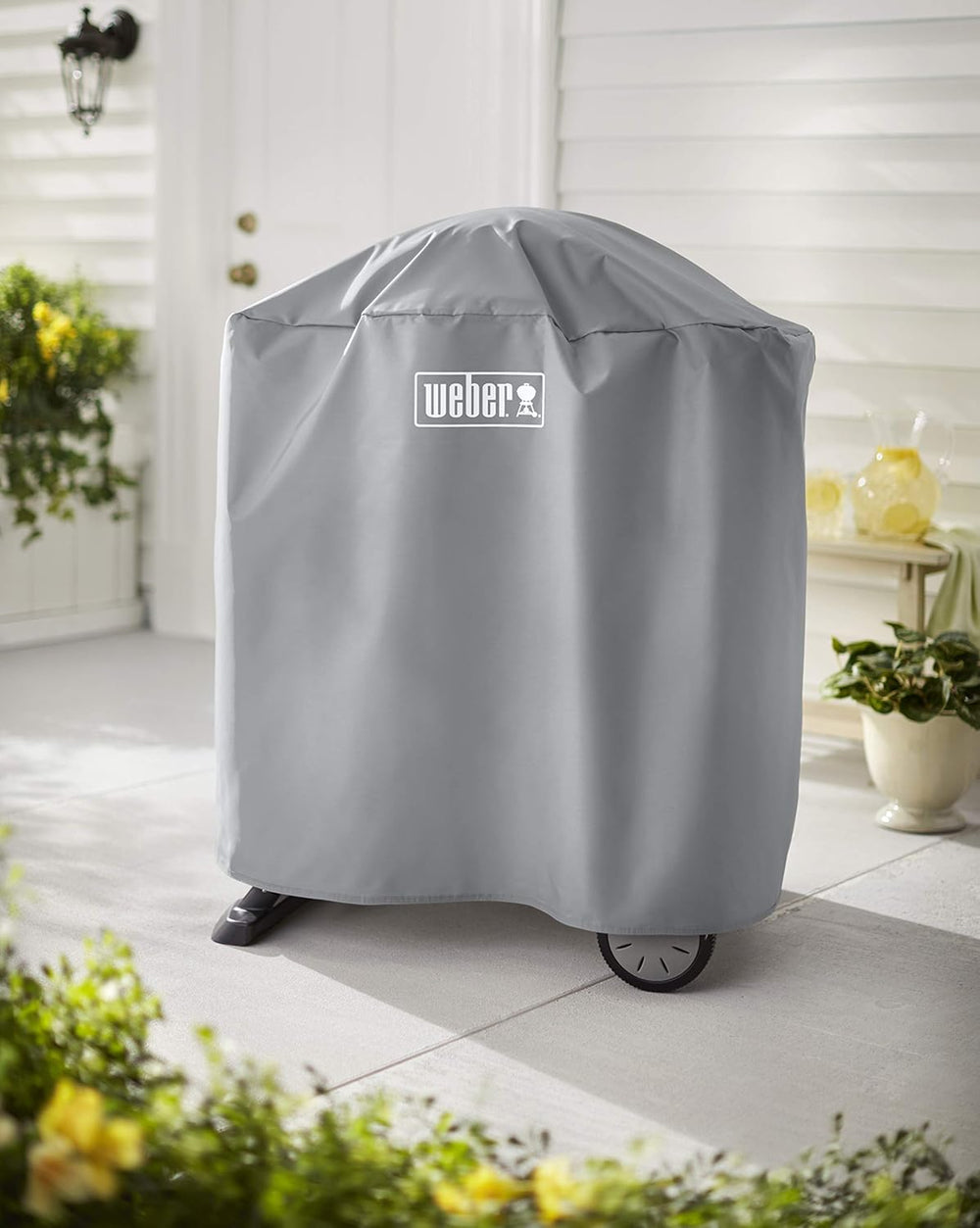 Weber Q1400 Barbecue électrique avec support, surface de cuisson 43 x 32 cm, nomade, grille en fonte émaillée divisée en 2 parties, couvercle et cuve en fonte d'aluminium - Gris foncé (52020853)
