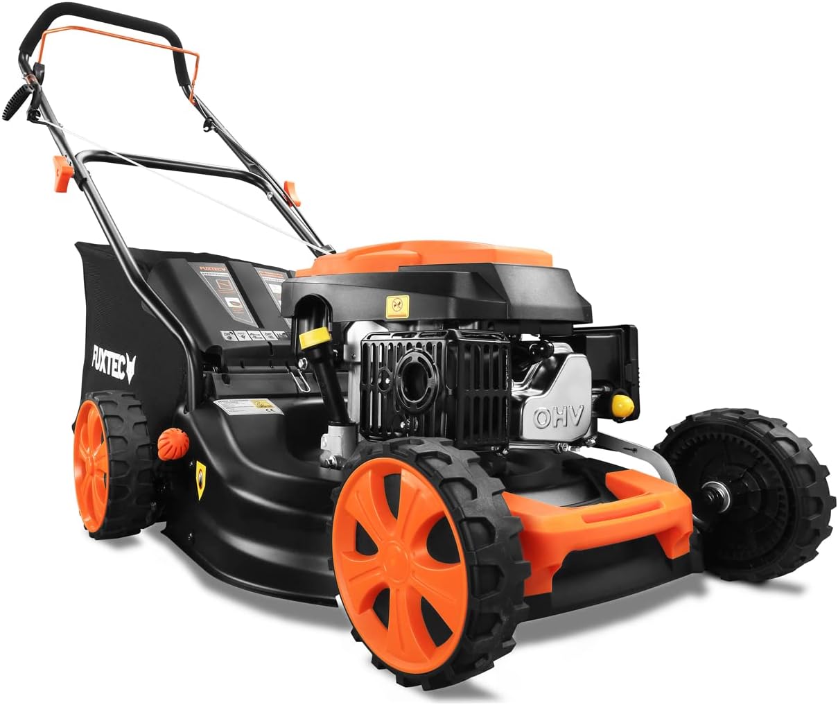 FUXTEC Tondeuse thermique pousse FX-RM4646ECO - Tres bon rapport qualit-prix - Easy Clean 3en1 largeur de coupe 46cm - bac de ramassage 50L