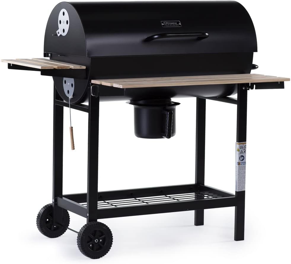 Barbecue charbon de bois "King" - 95 x 63 x 105 cm - Noir
