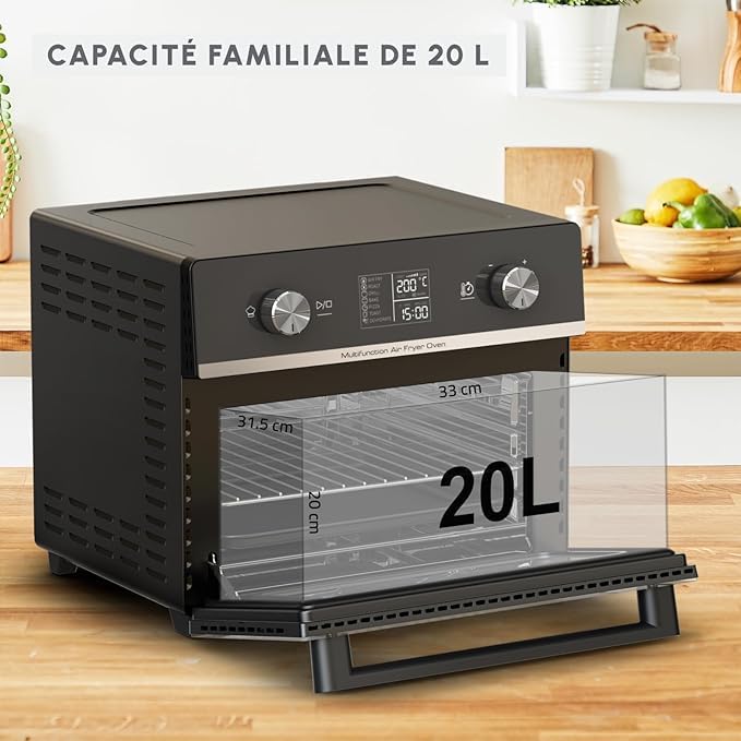 Moulinex Four électrique 39 L, 7 modes de cuisson, Chaleur tournante, Thermostat réglable jusqu’à 240° C, Tournebroche, Minuteur 120 min, Grille réversible, Optimo noir OX485810
