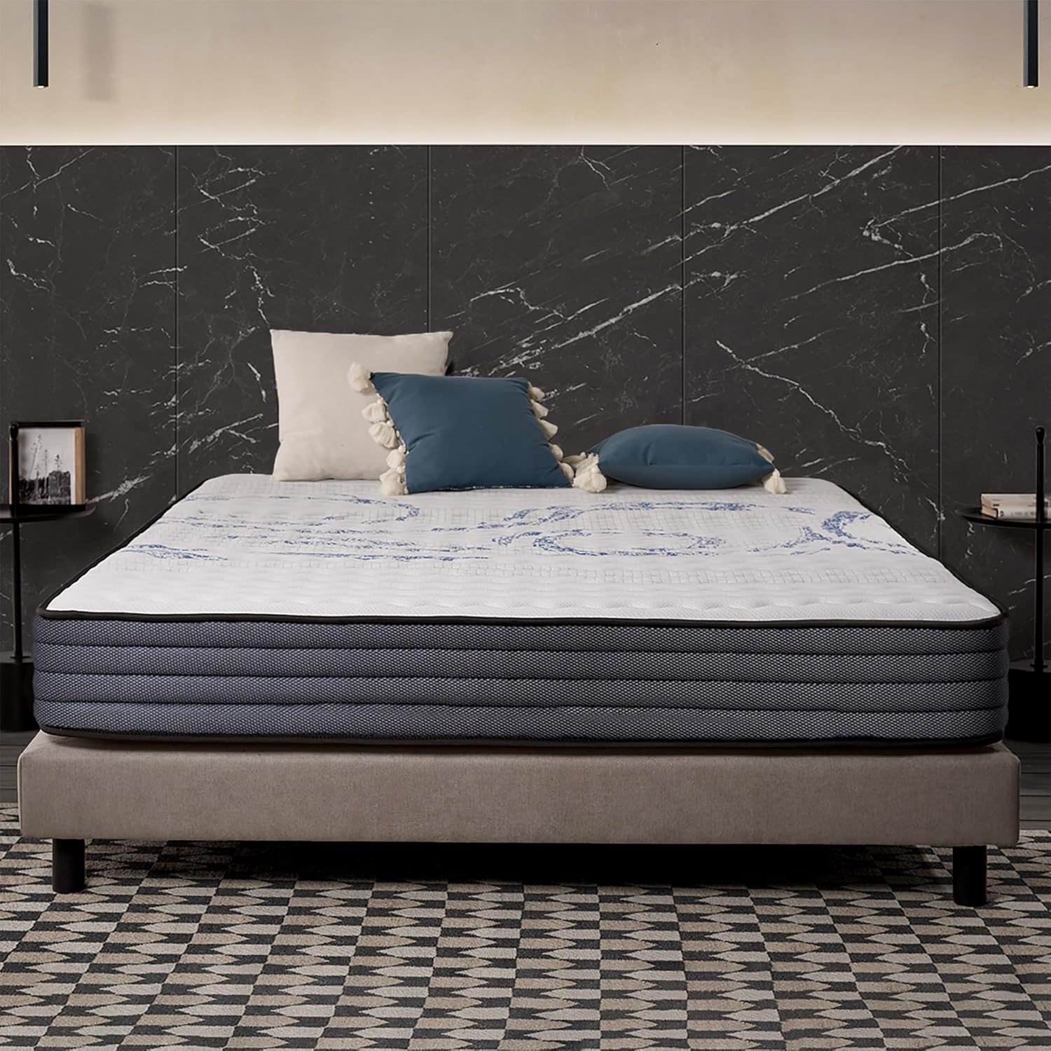 NATURALEX - Matelas PerfectSleep 180x200 - Épais 30 cm - Soutien Mousse à mémoire de Forme - Accueil Blue Latex - Confort Ferme - Respirant - 7 Zones - Réversible - Haute Densité - Fabriqué en Europe