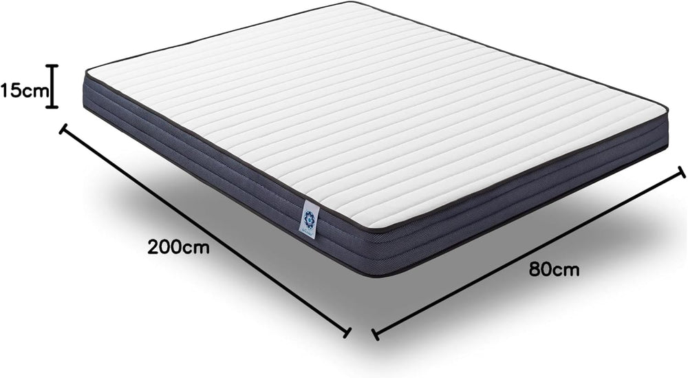 NATURALEX - Matelas PerfectSleep 180x200 - Épais 30 cm - Soutien Mousse à mémoire de Forme - Accueil Blue Latex - Confort Ferme - Respirant - 7 Zones - Réversible - Haute Densité - Fabriqué en Europe