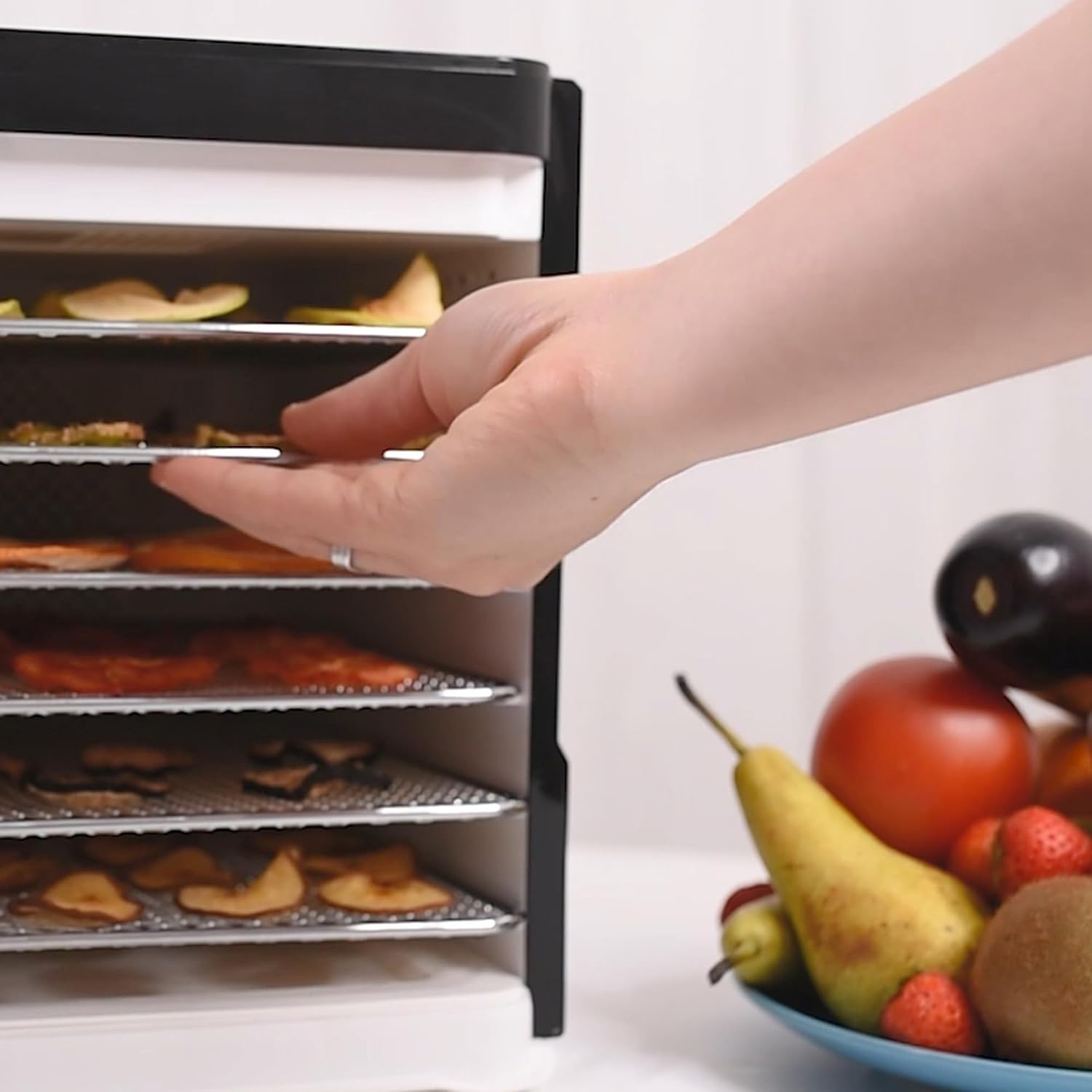 Nebula Déshydrateur Alimentaire | 6 Plateaux Acier Inoxydable | Contrôle Tactile LED | Température Réglable 35-70°C | Deshydrateur Fruits Et Légumes | Deshydratateur Alimentaire | 400W