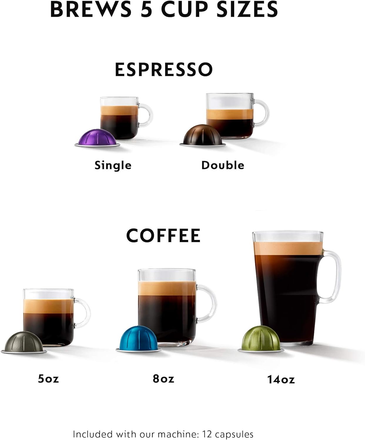 Nespresso Vertuo Plus Coffee and Espresso Maker By De'Longhi, Ink Black