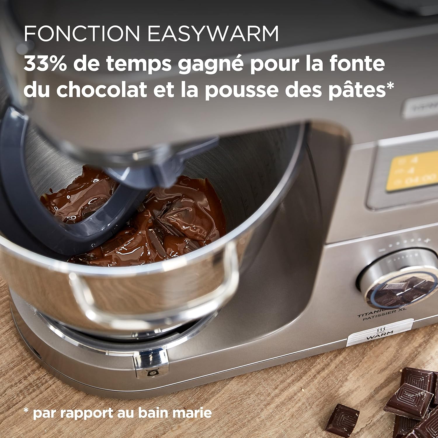 Kenwood Titanium Chef Patissier XL KWL90.034SI, Robot Patissier Balance Intégrée, Batteur K, Pétrin, Fouet, Batteur Souple, Deux Bols, Couvercle Anti-Projections, 1400W, Acier, Argent