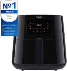 Versuni Philips Airfryer Series 3000 XL, 6.2L (1.2 kg), 14 in 1, 90% Less Fat Thanks to Rapid Air Technology, HomeID Recipe Application, Black (HD9270/90)