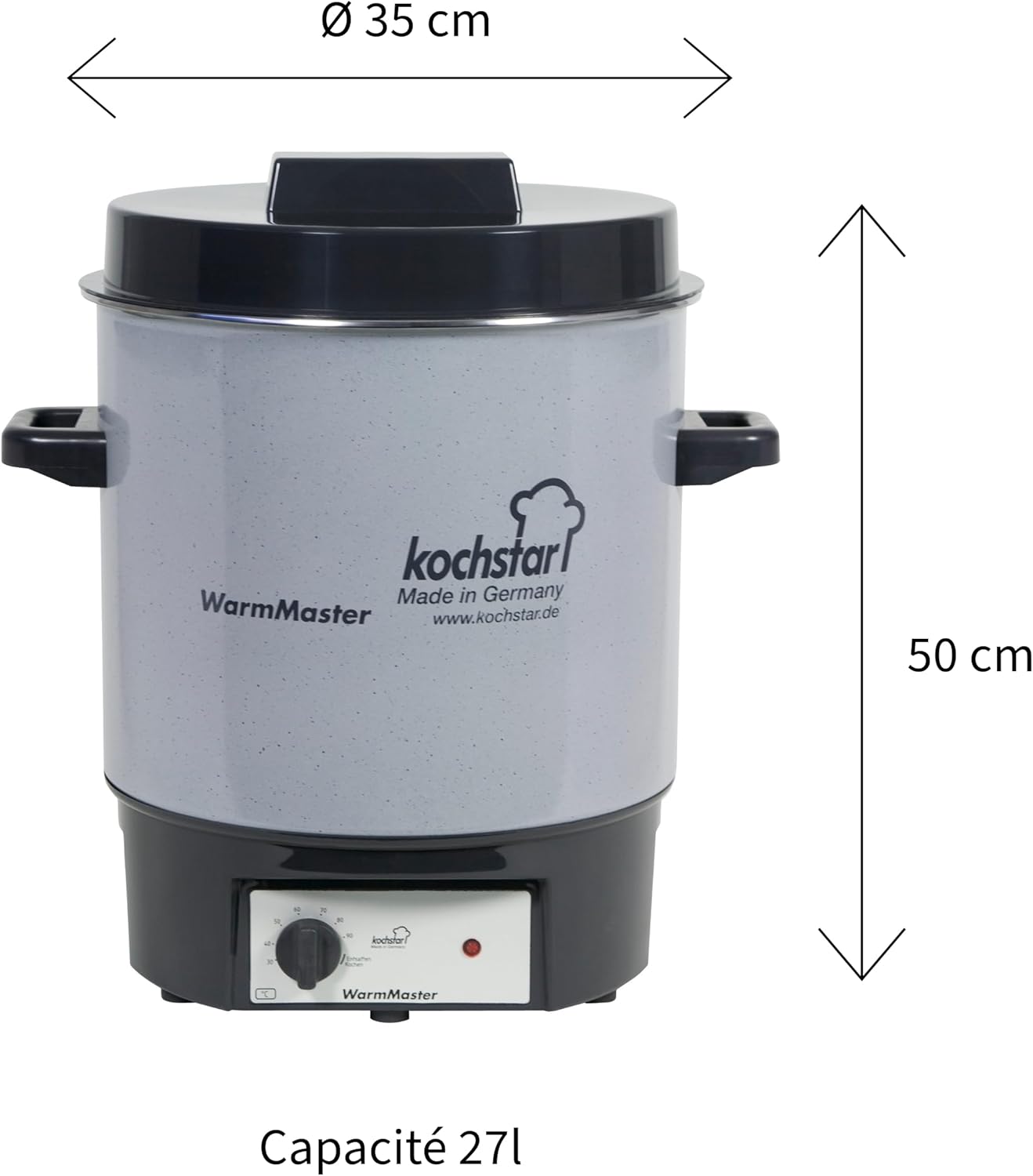 Kochstar K99104035 Electric Sterilizer with Thermostat and Tap 27 Litres 50 x 46.5 x 37 cm Grey