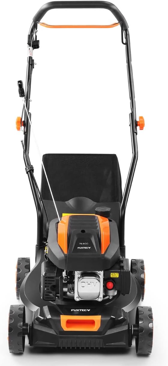FUXTEC Tondeuse thermique pousse FX-RM4646ECO - Tres bon rapport qualit-prix - Easy Clean 3en1 largeur de coupe 46cm - bac de ramassage 50L