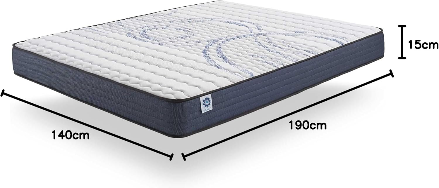 NATURALEX - Matelas PerfectSleep 180x200 - Épais 30 cm - Soutien Mousse à mémoire de Forme - Accueil Blue Latex - Confort Ferme - Respirant - 7 Zones - Réversible - Haute Densité - Fabriqué en Europe