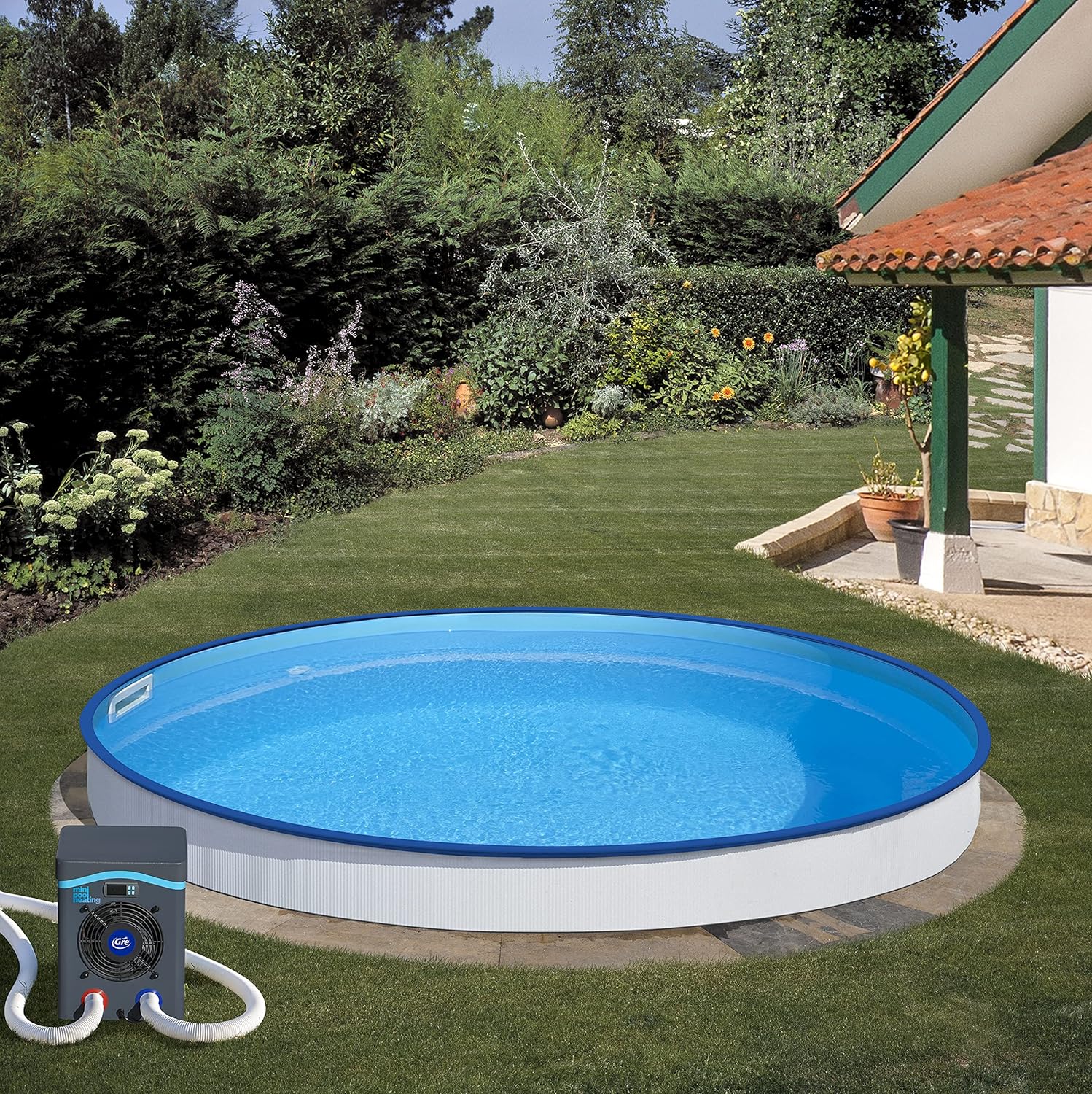 HPM40 HPM40-Mini Pompe à Chaleur pour Piscine Hors Sol jusqu'à 40 m3,Noir -