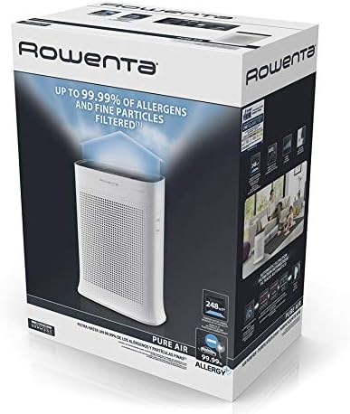 Rowenta Nanocaptur+ Pure Air Purifier, Silent, Automatic, 4 Filtration Levels, Treatment of Allergens and Fine Particles PU3040F0, White