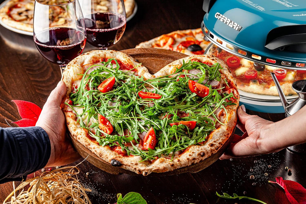 G3 Ferrari G10006 Pizza Express Delizia, 1200 W Pizza Oven, Adjustable Thermostat up to 400°C, Cooks Tasty Pizza in 5 Minutes, Double Resistance, Recipe Book and Spatulas Included - Black
