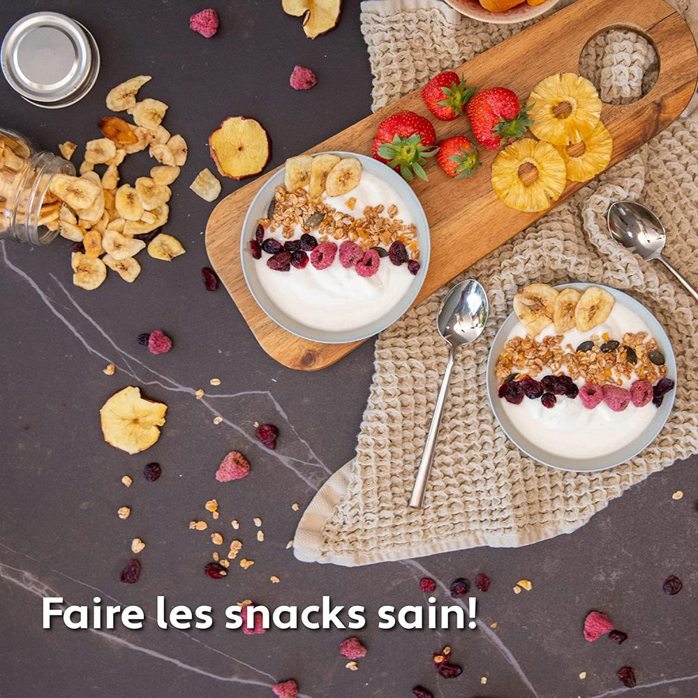 Vita5 Nobel Pro6 Deshydrateur Alimentaire avec 6 Plateaux en Inox - Déshydrateur avec Minuterie 24h et Température 35-75 °C - Deshydrateur Viande, Fruits, Champignons - 650W Déshydrateur Alimentaire