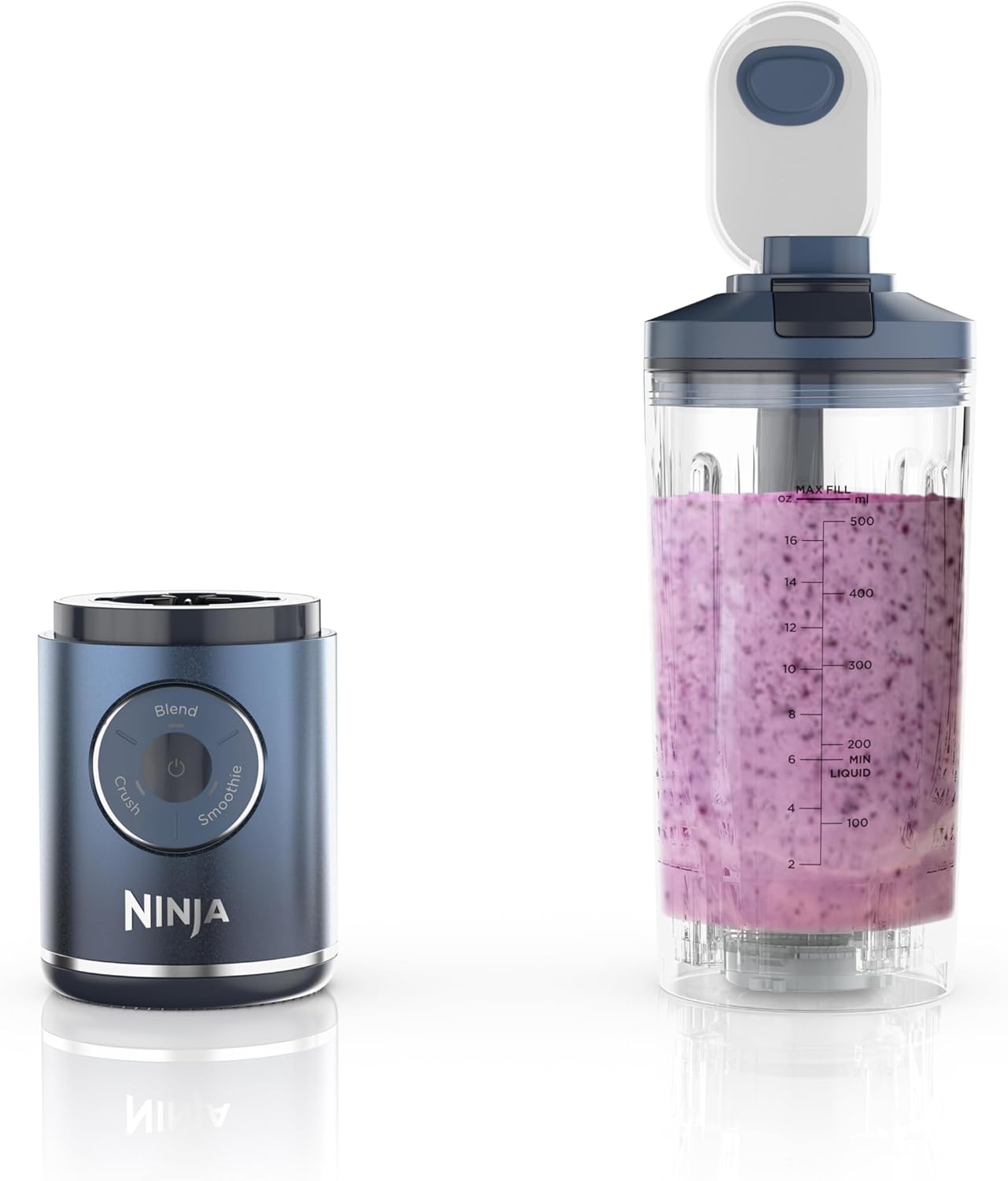 Ninja Blast Max, Portable Blender + Twist & Go, Personal Smoothie, Blend, Ice Crush, 3 Programs, Cordless, 22 oz removable Vessel, Dishwasher Safe, Leakproof, Pink, BC251PK