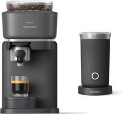 Philips Baristina Machine à expresso - Un véritable expresso, en toute simplicité - Compacte - 16 bars de pression - Broyeur intégré - Machine blanche avec porte-filtre blanc (BAR300/00)