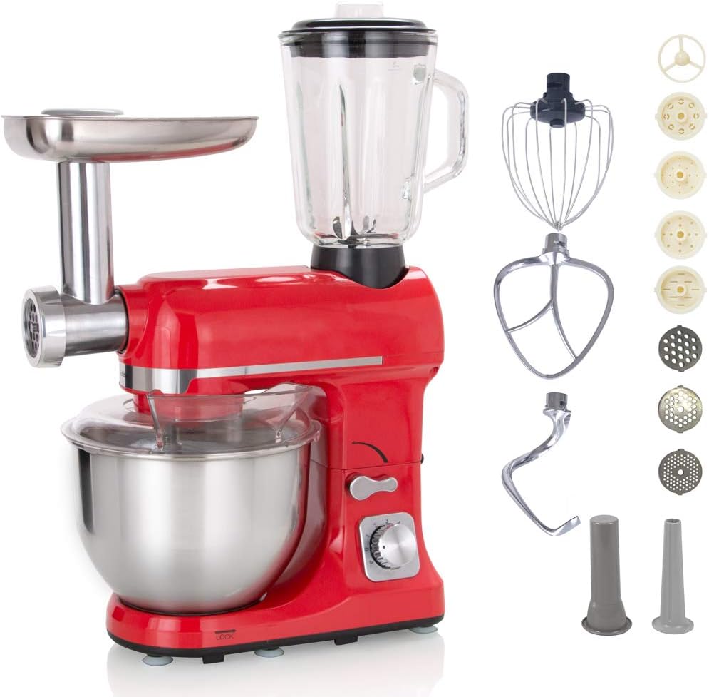 Robot Multifonctions 5l 1000w Noir Avec Hachoir Et Blender 1,5l En Verre - ROBIMIX NOIR