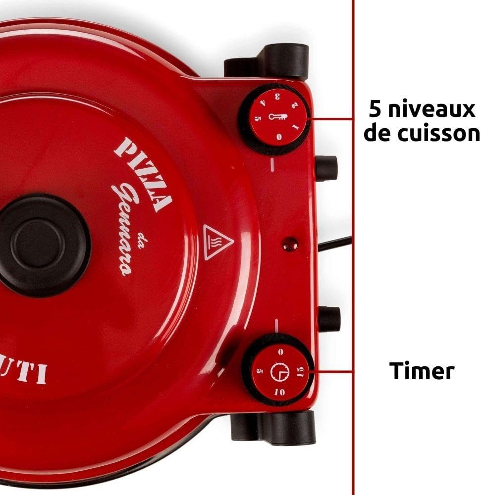 Ariete Pizza Oven 918, Pizza 4 Minutes, 5 Cooking Levels, Refractory Plate for Heating, Wooden Blades Included, Maximum Temperature 400°C, 1200W, White