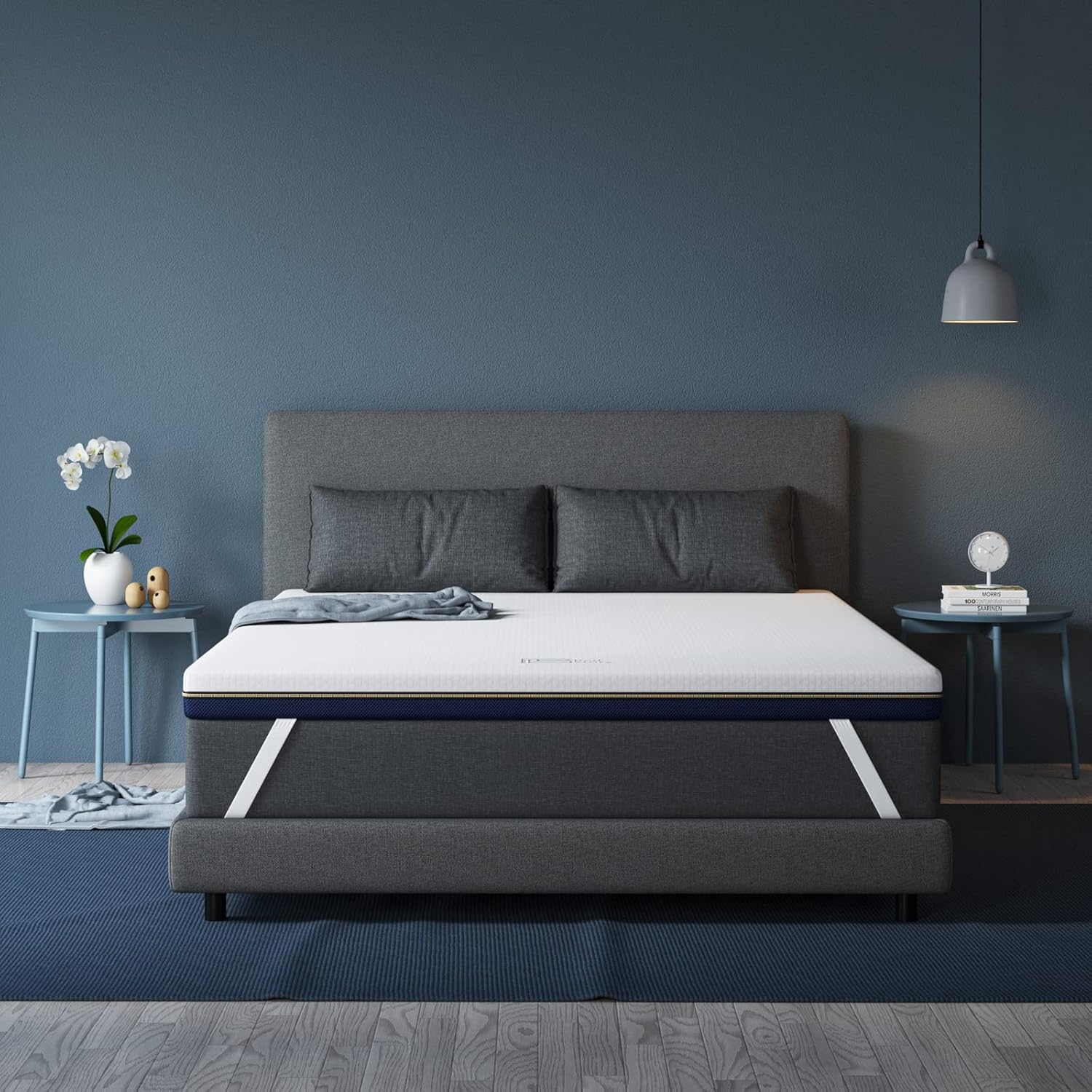 BedStory Mattress Topper 160 x 200 cm, Thickness 10 cm, Memory Foam Mattress Topper 160 x 200 cm Gel Infused Ergonomic Mattress Topper, High Density Ventilation, Hypoallergenic Washable Cover