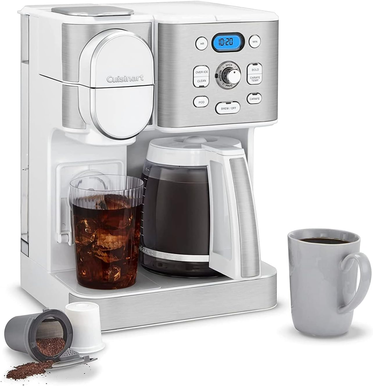 Cuisinart Cafetière, carafe en verre de 12 tasses, cafetière automatique chaude et glacée, machine à café à serveur unique, acier inoxydable noir, SS-16BKS