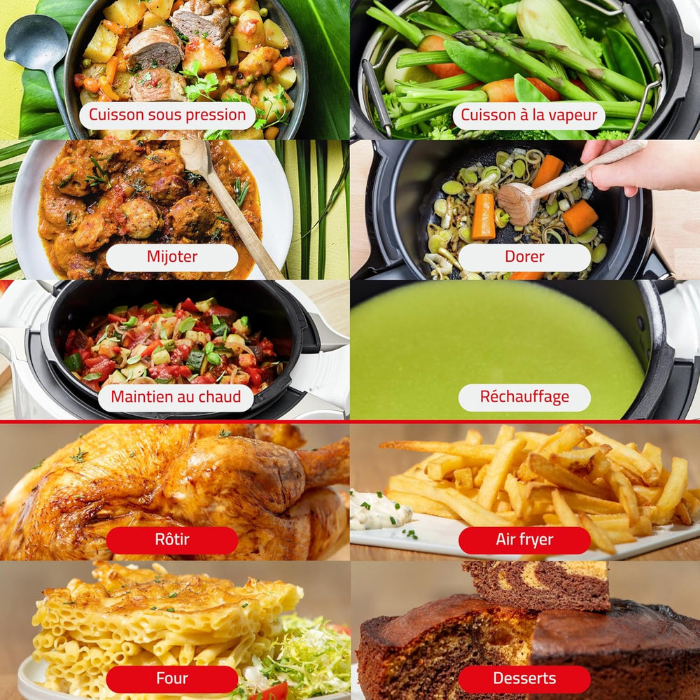 Moulinex, Cookeo Multicuiseur intelligent 6L, 150 recettes intégrées, Cuisson sans surveillance, Ecran intuitif, Guide de cuisson, Application MyMoulinex, 1600W, Blanc, 15 ans réparabilité