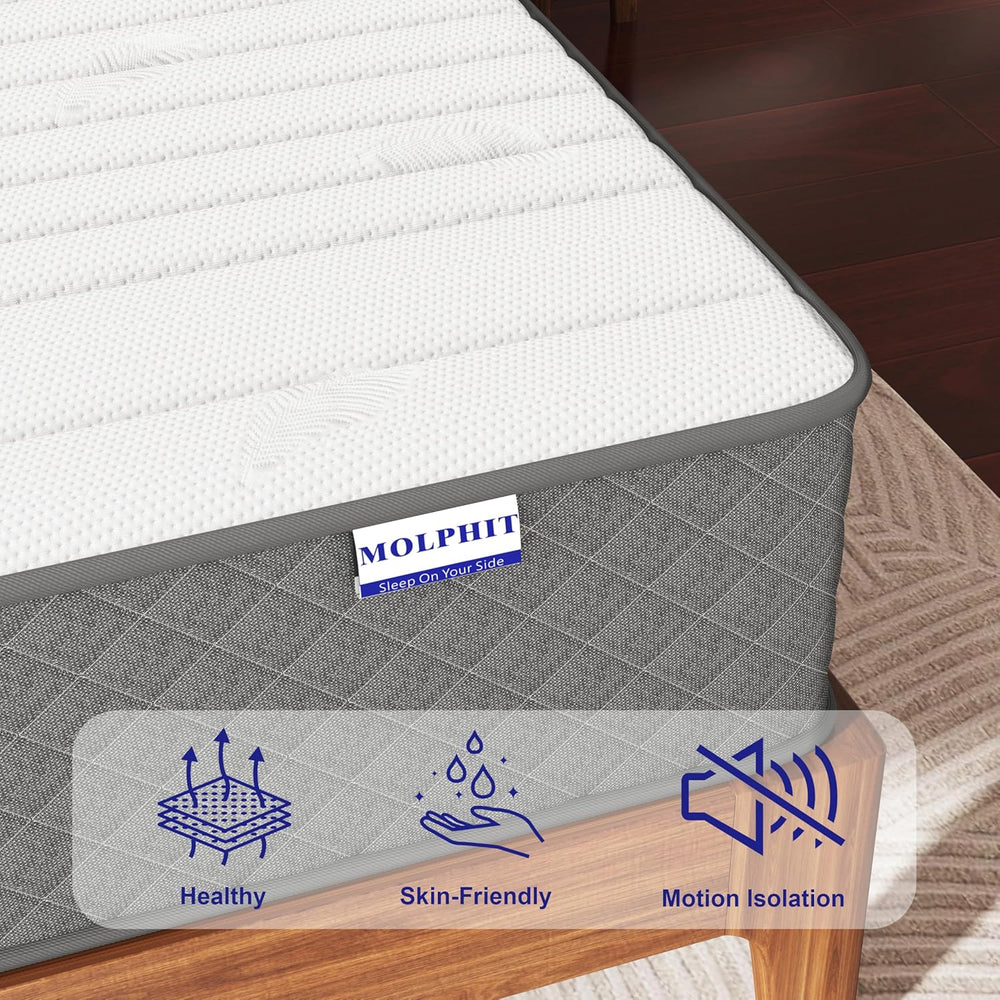 MOLPHIT Oeko-TEX Certified Mattress 90 x 190 cm, Thickness 25 cm, Independent Pocket Sprung Mattress, Adult and Children's Bed Mattress, Single Mattress, Perfect Support, Durable and Quiet