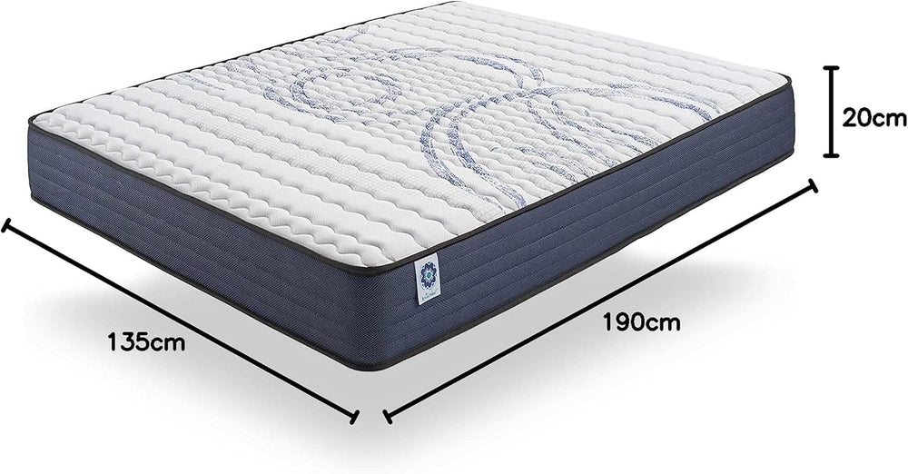 NATURALEX - Matelas PerfectSleep 180x200 - Épais 30 cm - Soutien Mousse à mémoire de Forme - Accueil Blue Latex - Confort Ferme - Respirant - 7 Zones - Réversible - Haute Densité - Fabriqué en Europe