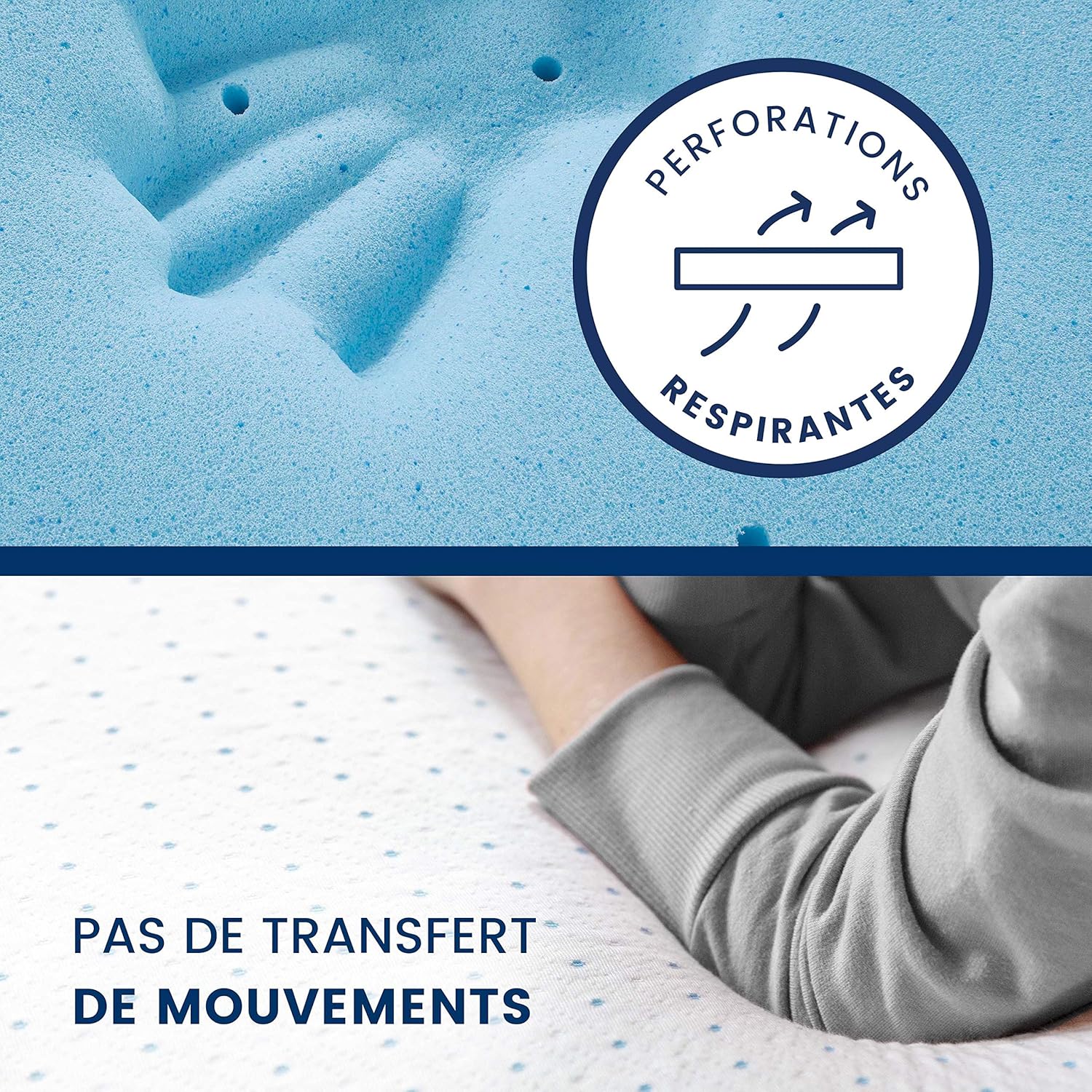 ViscoSoft - Surmatelas 160 x 200 Gel, Surmatelas Rafraichissant Memoire de Forme 5cm, Effet Frais et Relaxant, Housse Bambou Lavable & Amovible, Surmatelas Gel Confort Moelleux (160 x 200 x 5 cm)